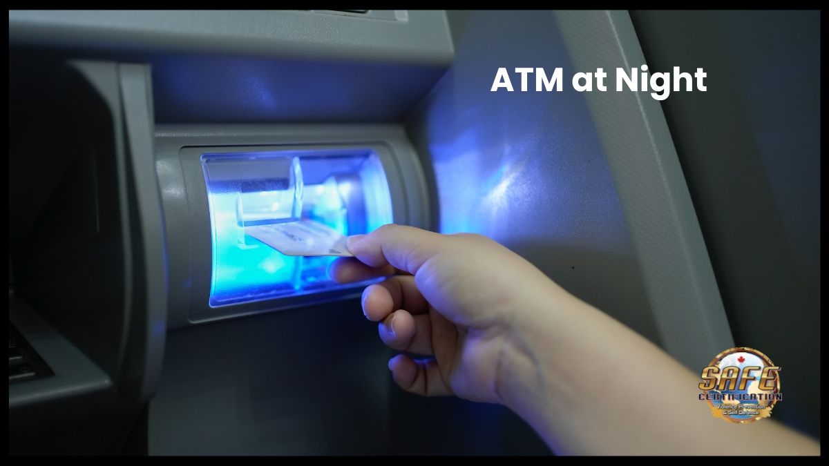 ATM area at night