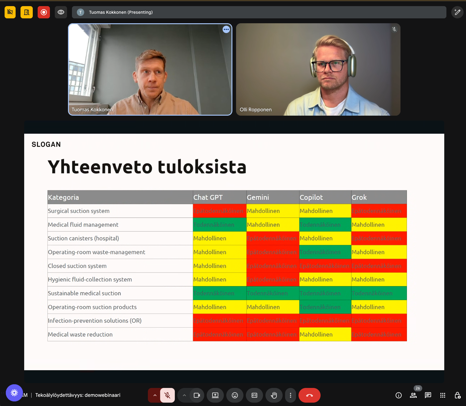 Kuvakaappaus AEO webinaarista