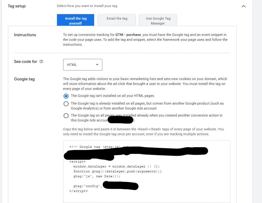 gtm-asennus google adsissa