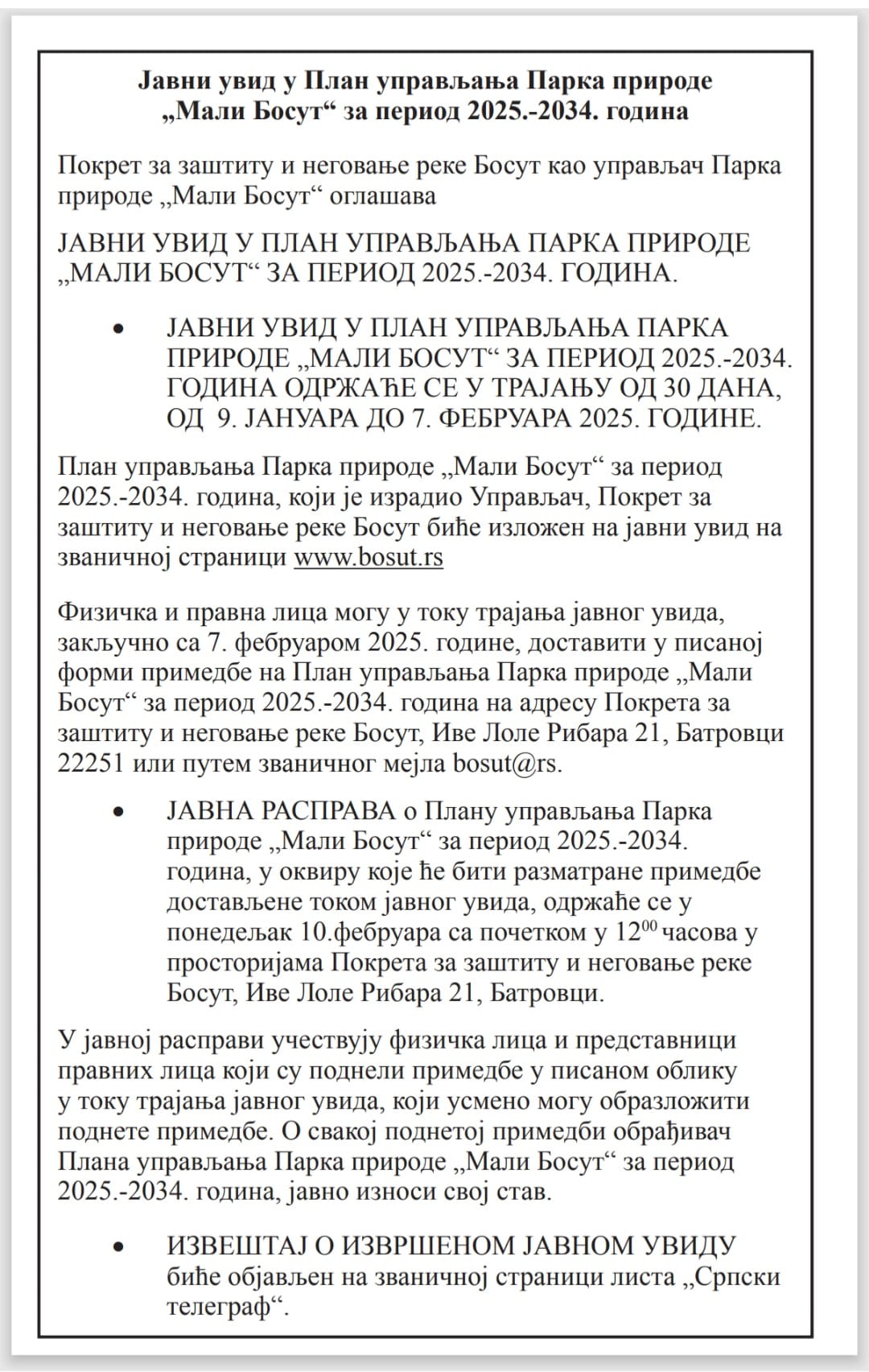 plan bosuta