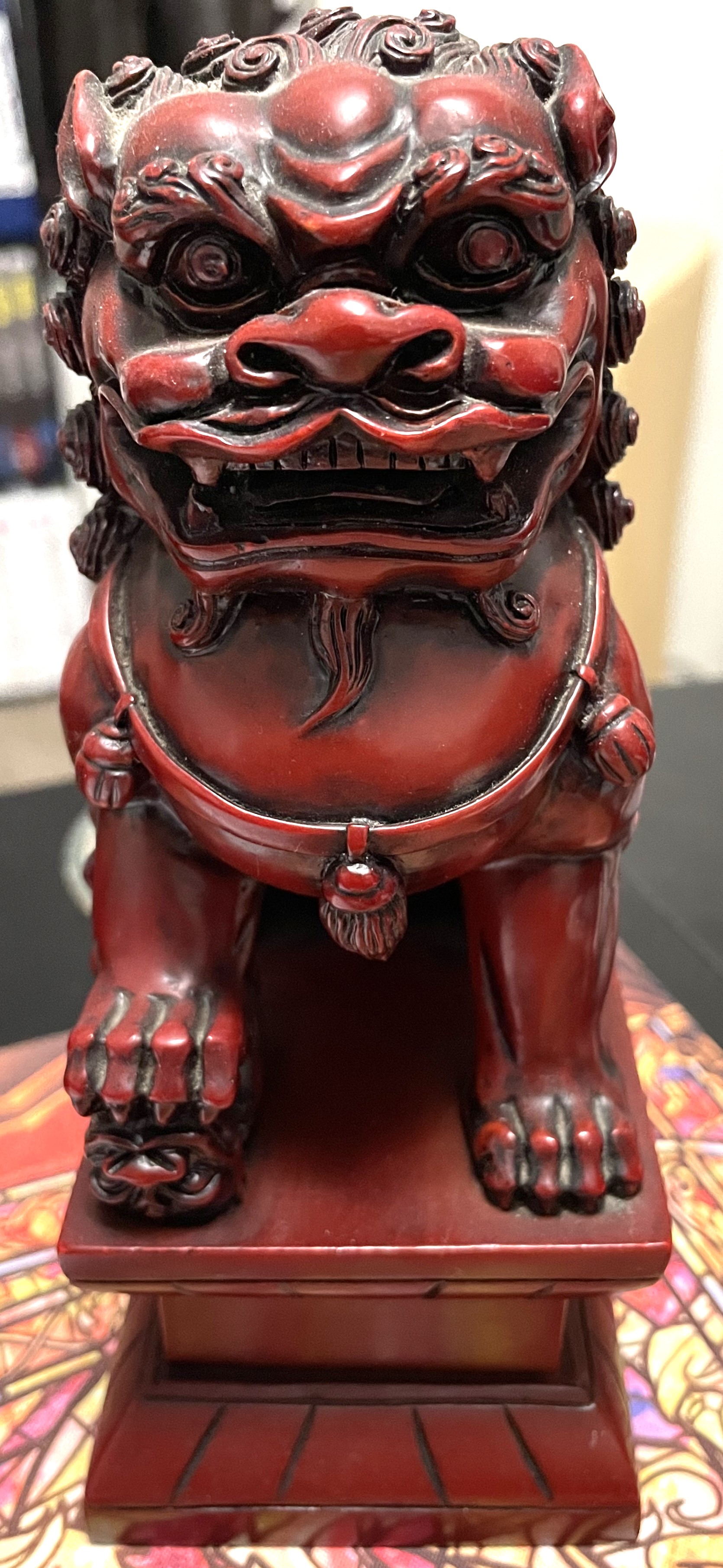  Red Resin Foo Dog (Mark-Martin, Time-Tunnel-Trading)