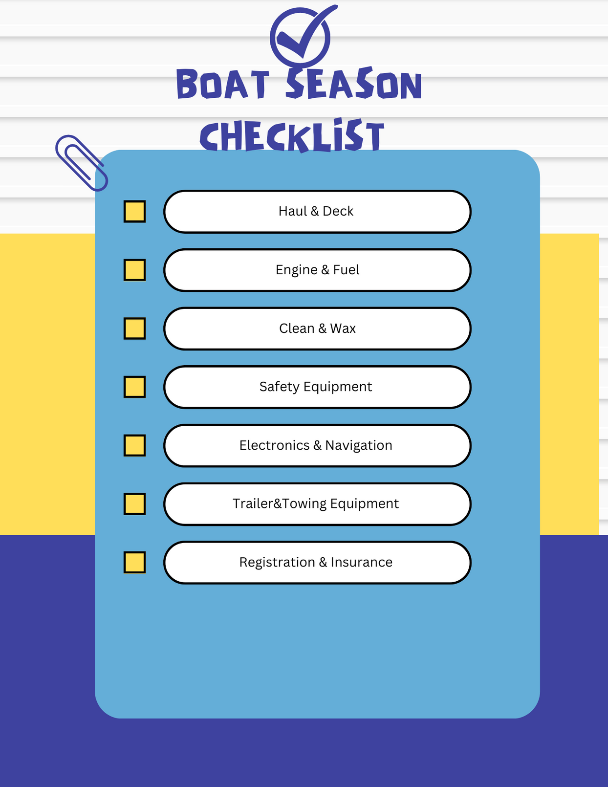 Boat Owners Season Checklist Boat Owners Season Checklist