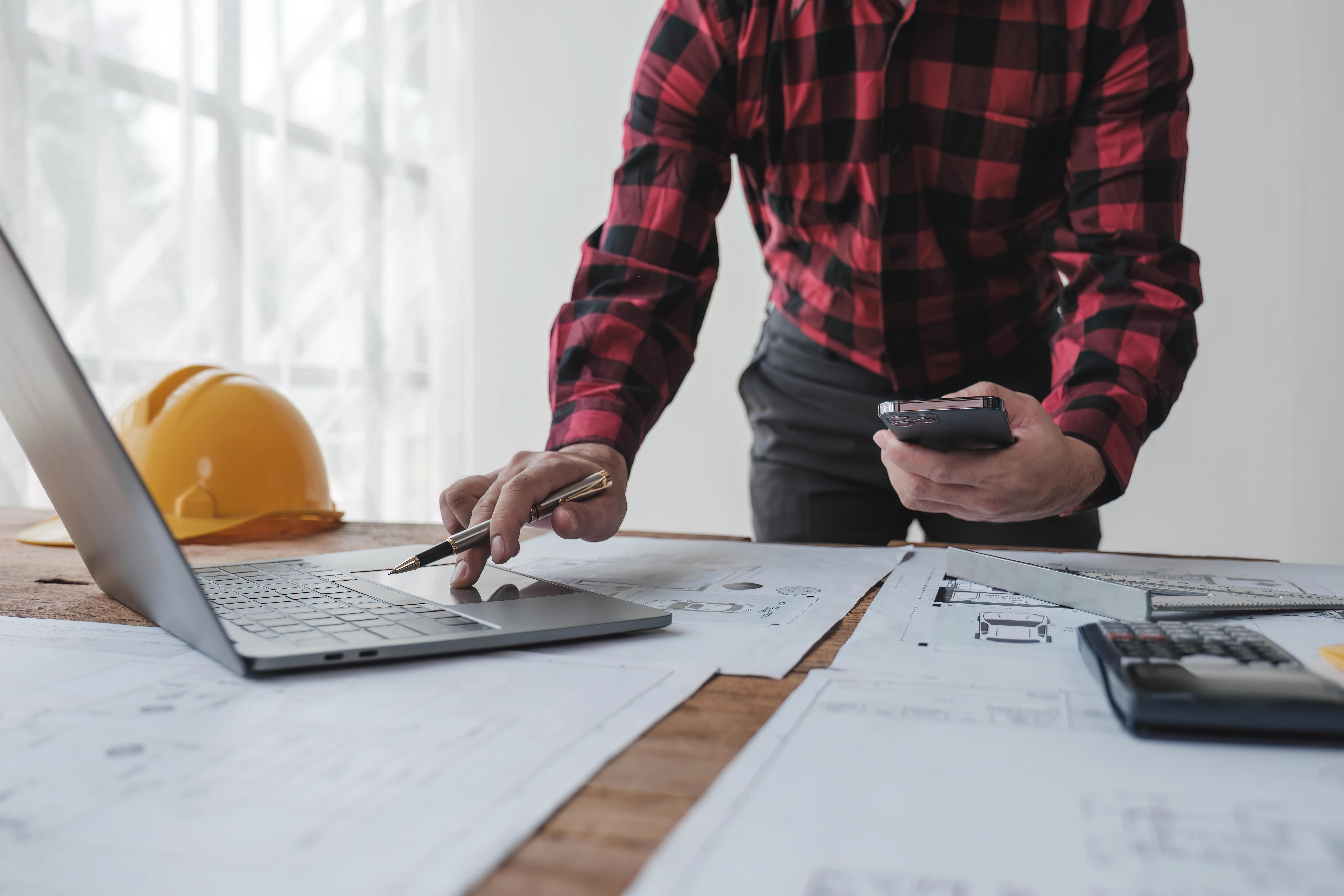 family room remodel expert contractor on the phone