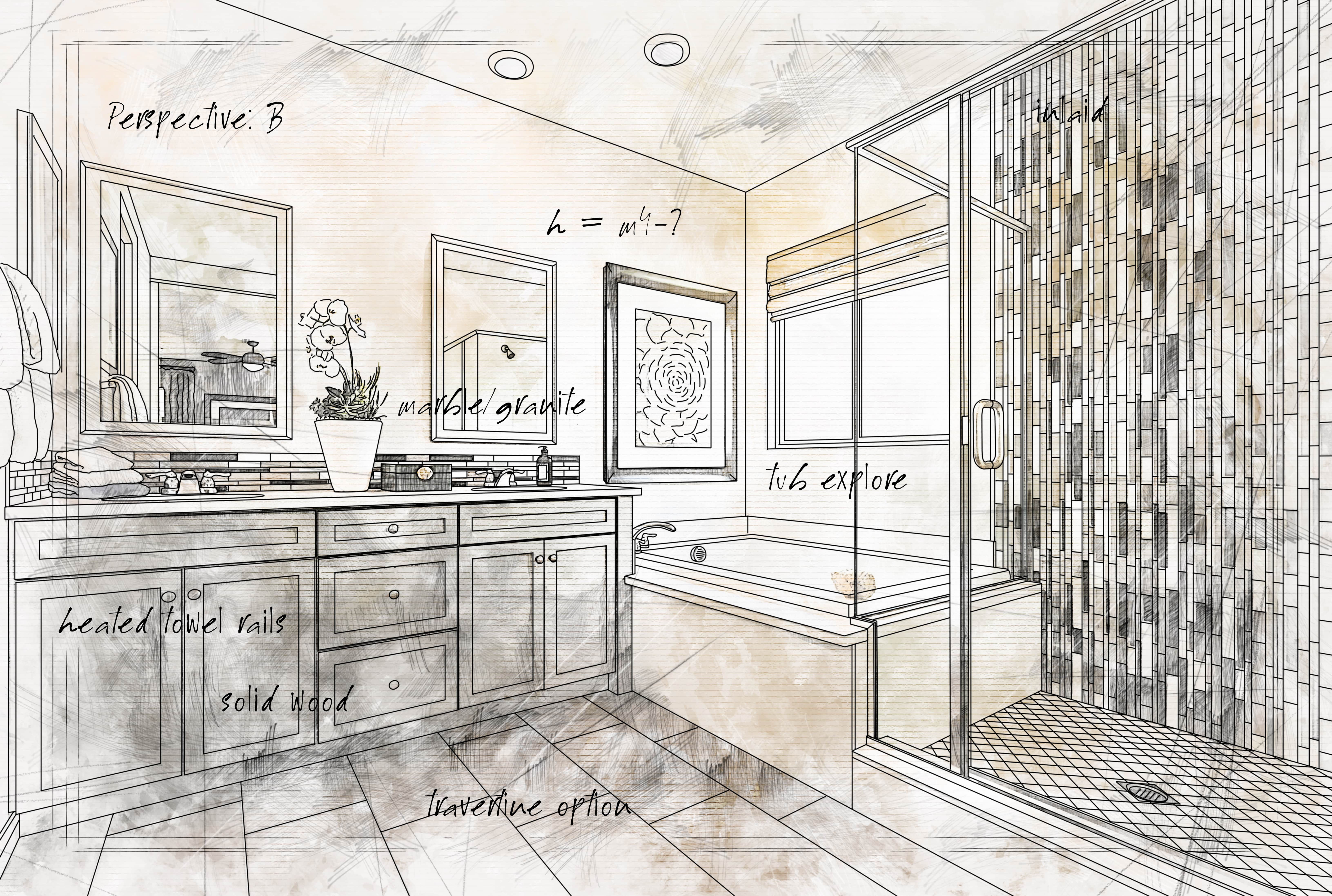 drawing for bathroom remodeling plan