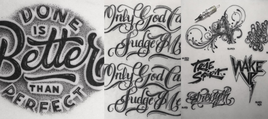 script tattoo design