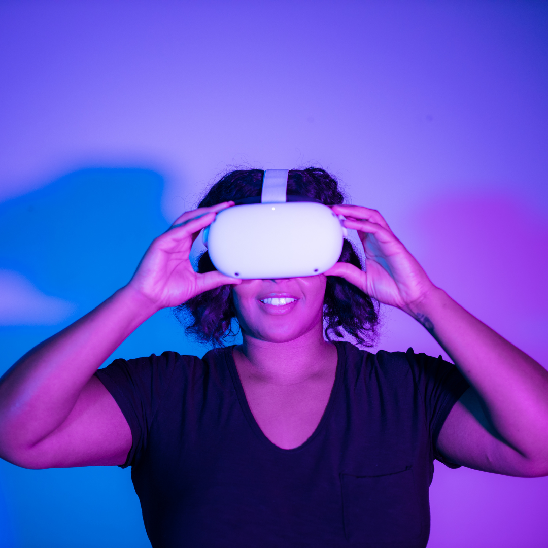 woman in VR headset