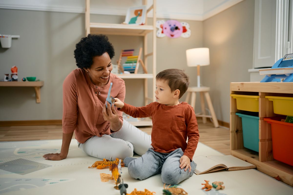 Children engaging in educational activities at daycare