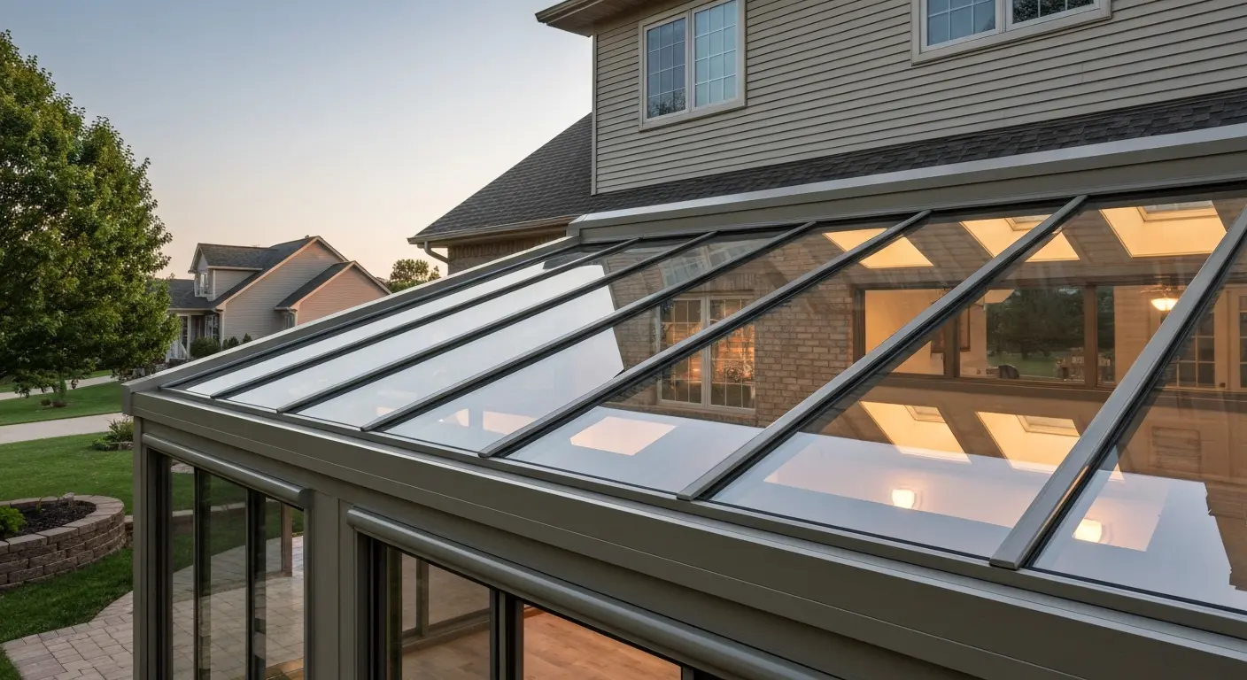 Sunroom with glass roof