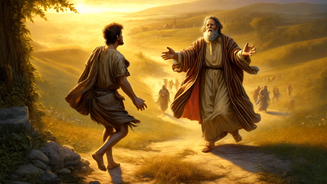 father running