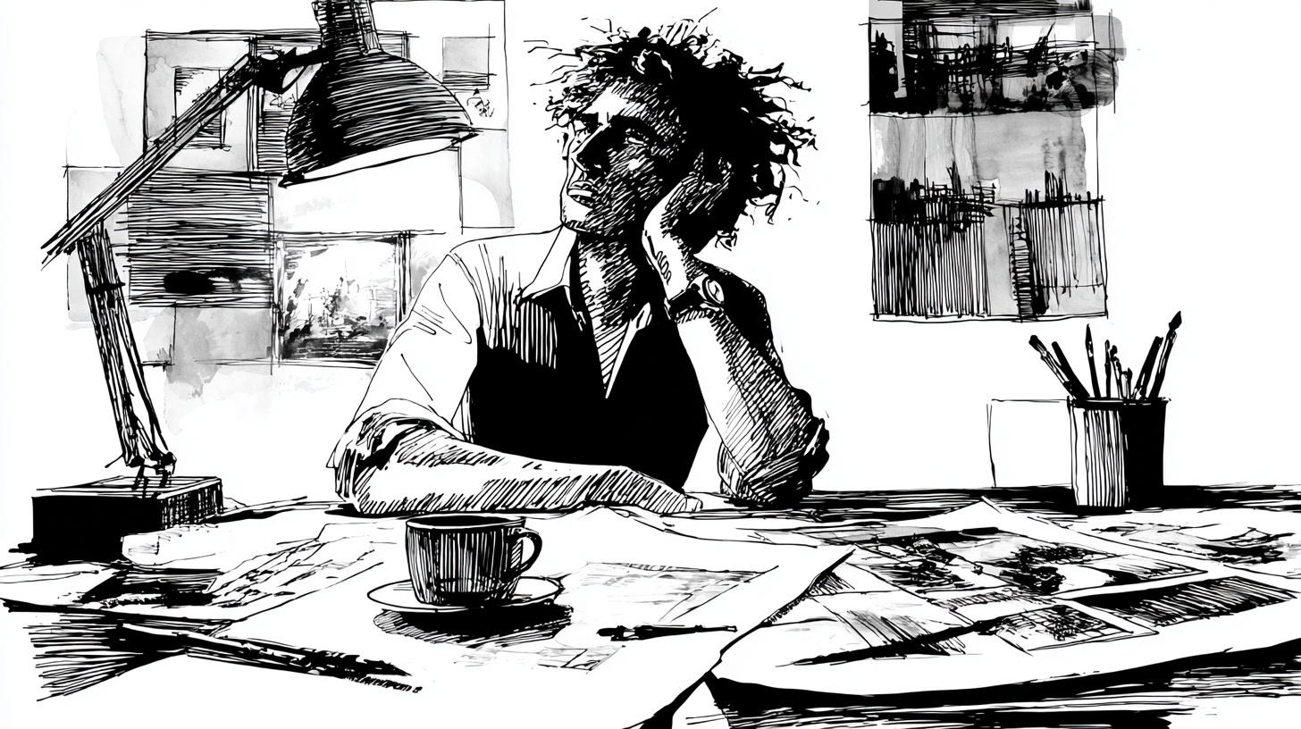 Artist in the process