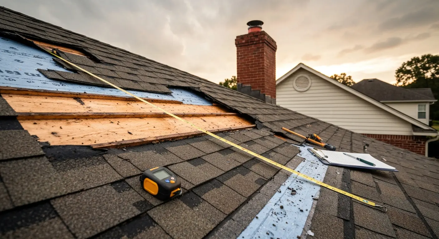 Storm damage roof repair
