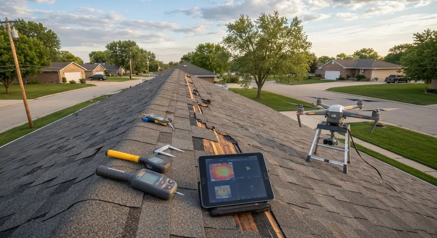 Storm damage roof inspection