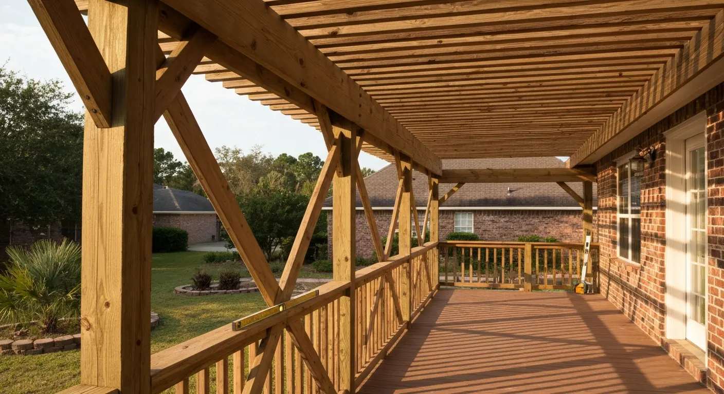 Covered deck installation