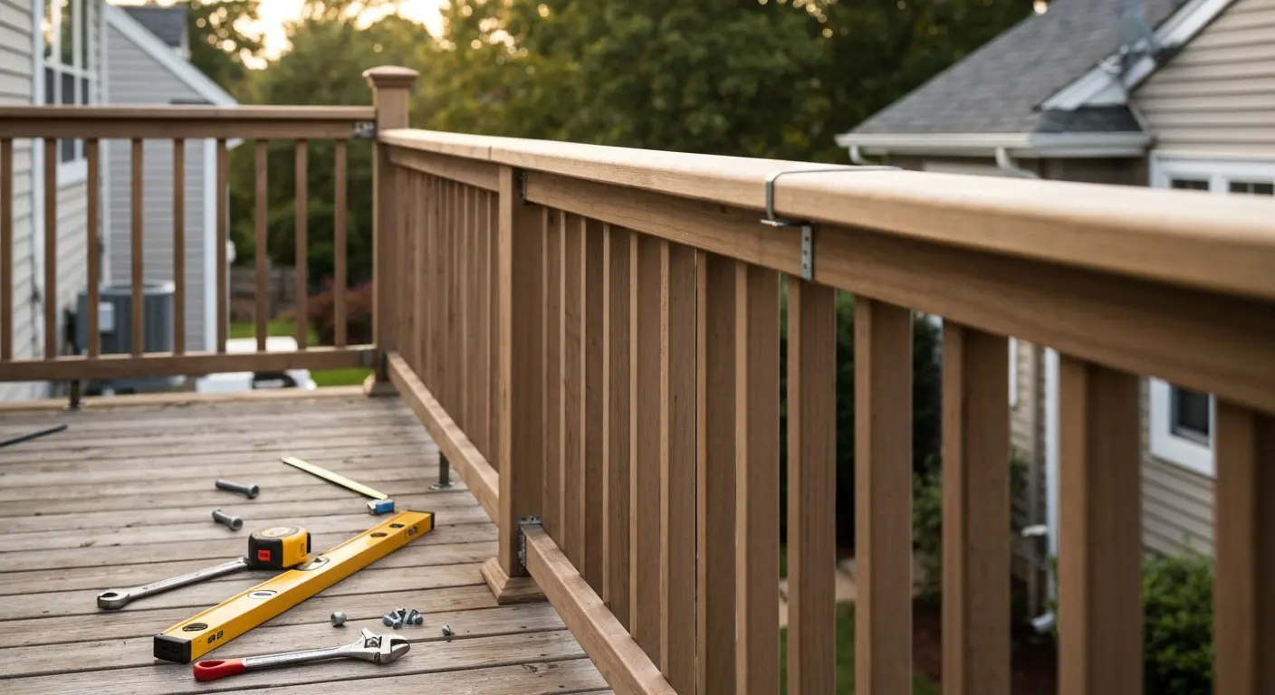 Deck railing repair and reinforcement