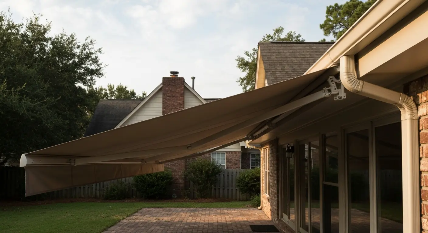 Retractable patio awning