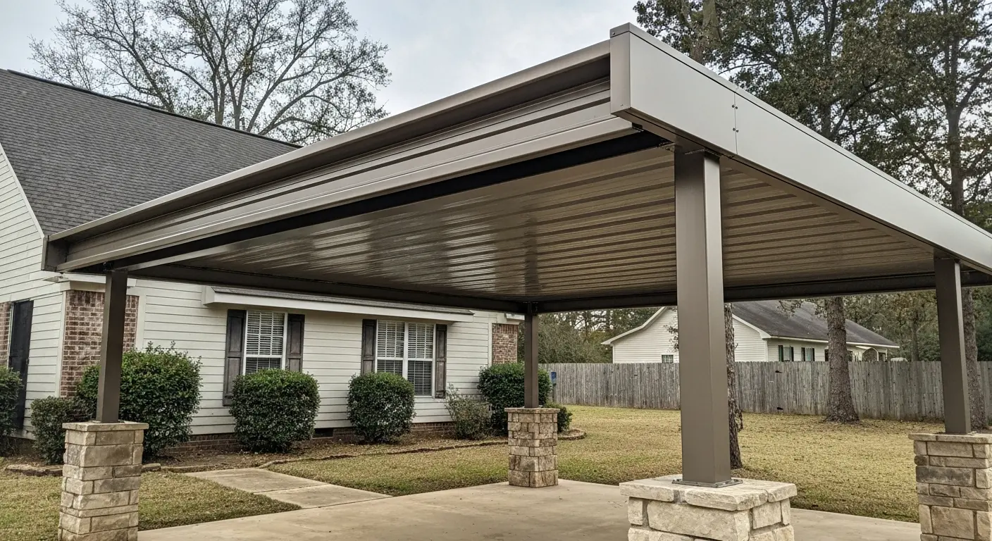 Metal patio awning installation McComb
