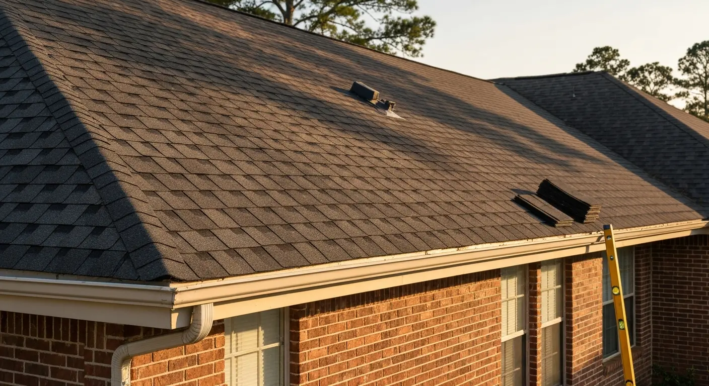 Asphalt shingle installation on McComb home