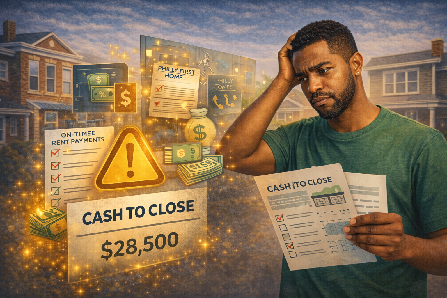 Long-term Philadelphia renter reviewing cash-to-close costs while exploring down payment assistance options Long-term Philadelphia renter reviewing cash-to-close costs while exploring down payment assistance options