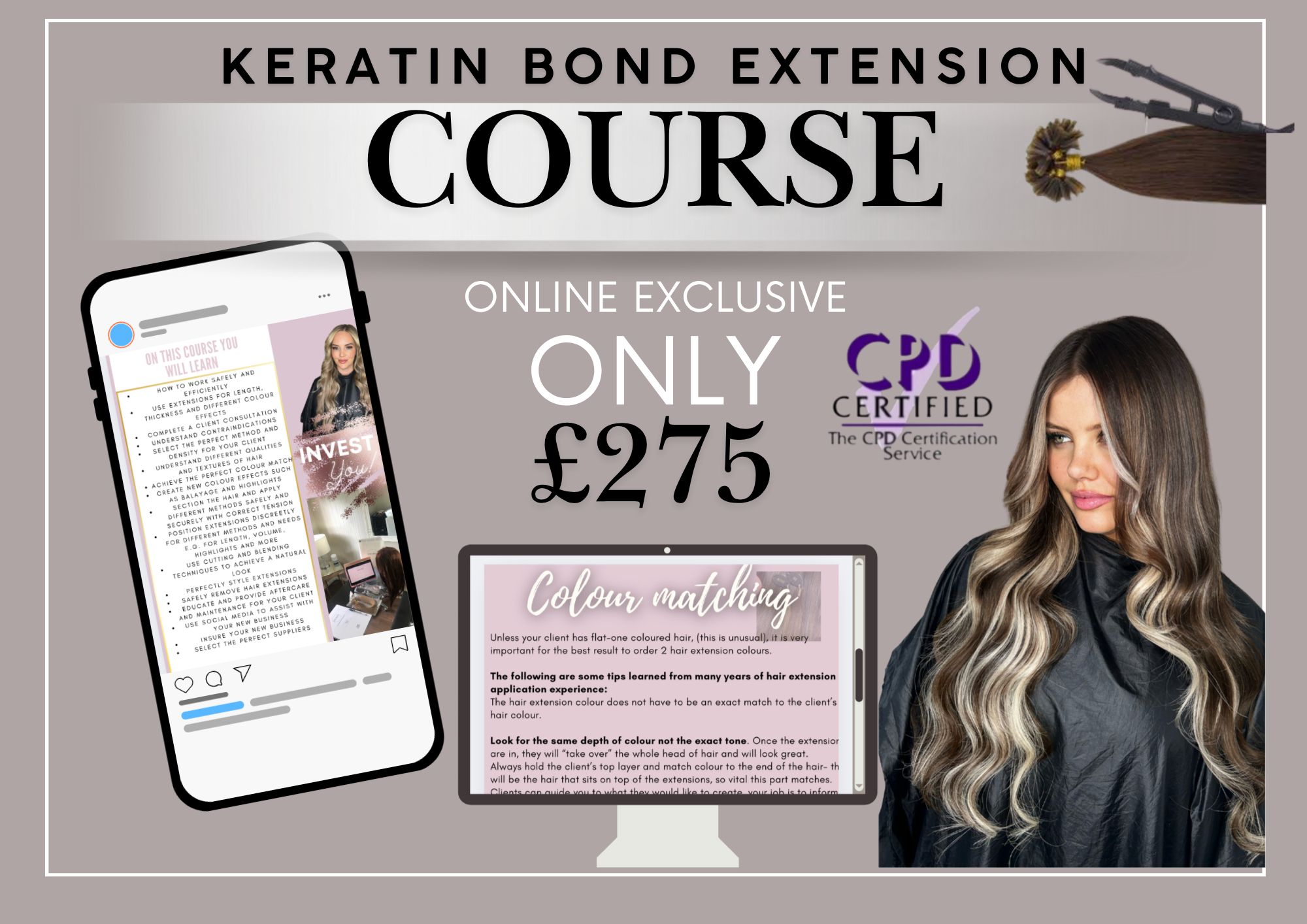 Keratin Bond Hair Extensions Online Course