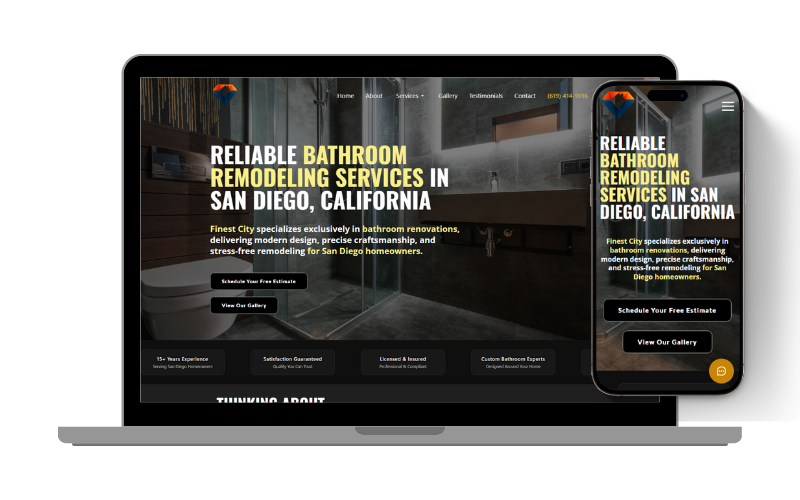 Finest City Remodeling Website Mockup