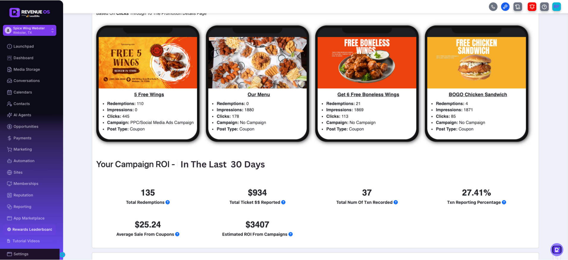 Spice Wing Dashboard