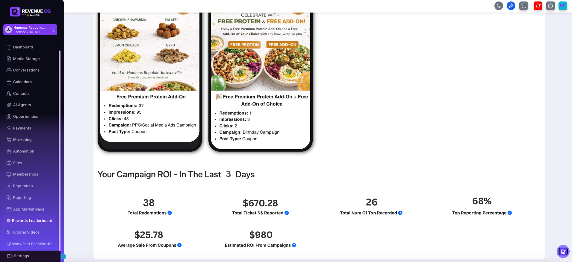Hummus Republic Dashboard
