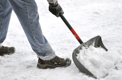 Snow being removed