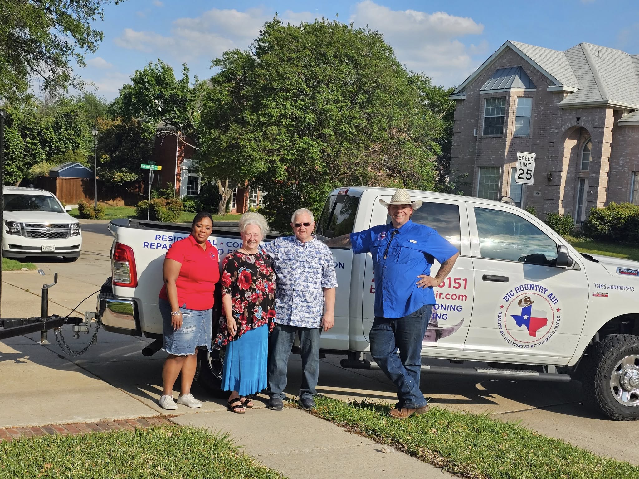 "Big Kountry Air HVAC team standing in front of a service truck in McKinney, TX, ready to provide air conditioning and heating repair services." "Big Kountry Air HVAC team standing in front of a service truck in McKinney, TX, ready to provide air conditioning and heating repair services."