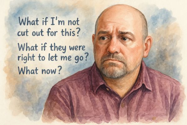 Watercolor portrait of a determined teacher reflecting on a difficult career setback, symbolizing resilience, renewal, and the power of persistence in education.