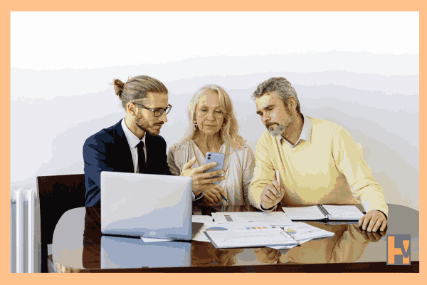 financial advisor discussing with a client financial advisor discussing with a client