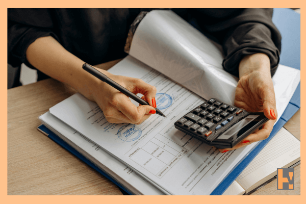 Accountant calculating taxes Accountant calculating taxes