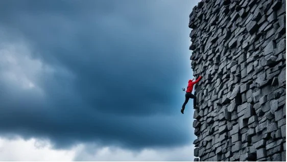 man climbing