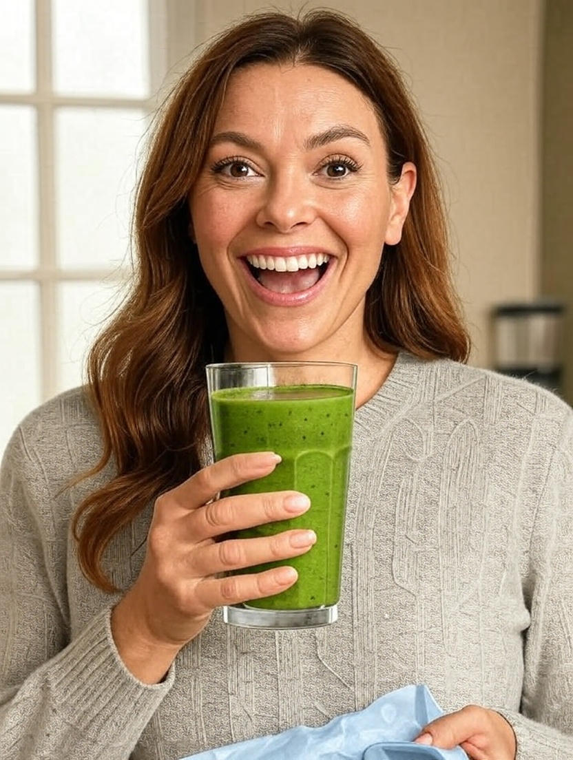 mom with protein shake