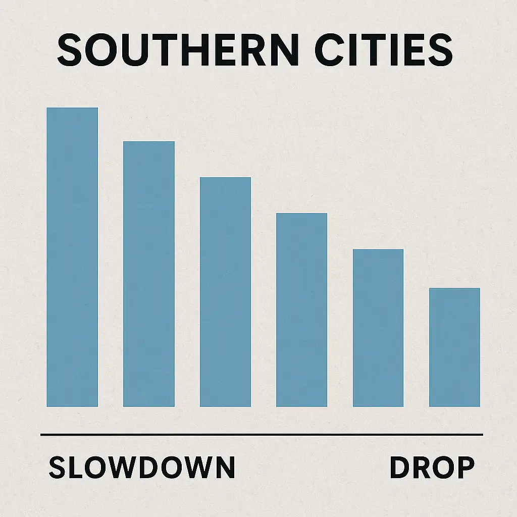 Southern Cities -slowdown - Drop graph Southern Cities -slowdown - Drop graph
