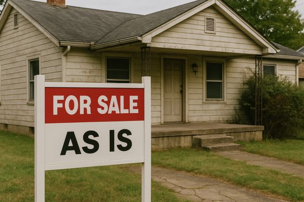 old house with a tag for sale as is old house with a tag for sale as is