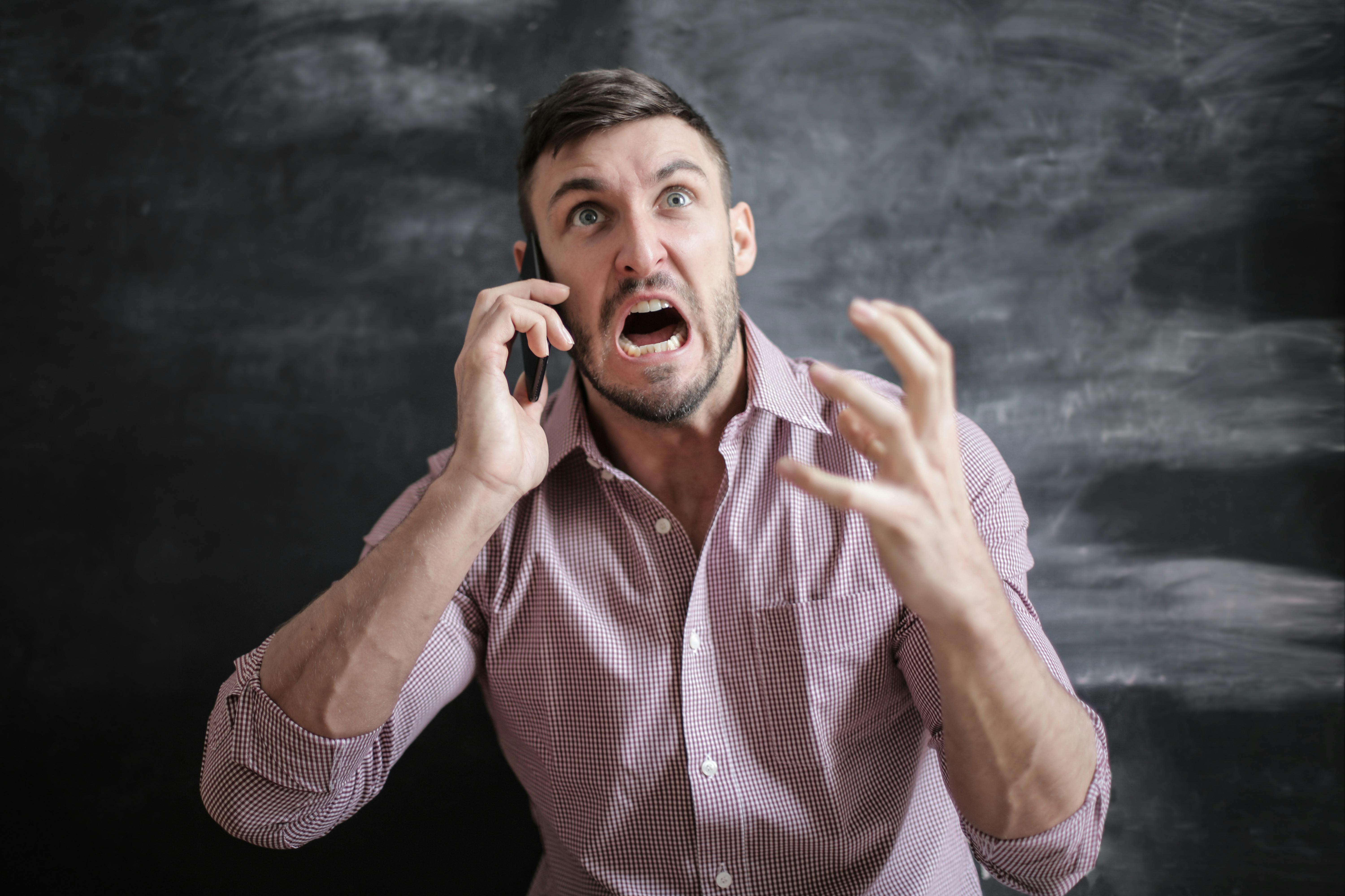 Angry Man on the Phone Angry Man on the Phone