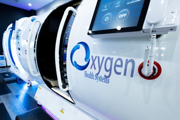 A row of hyperbaric oxygen chambers