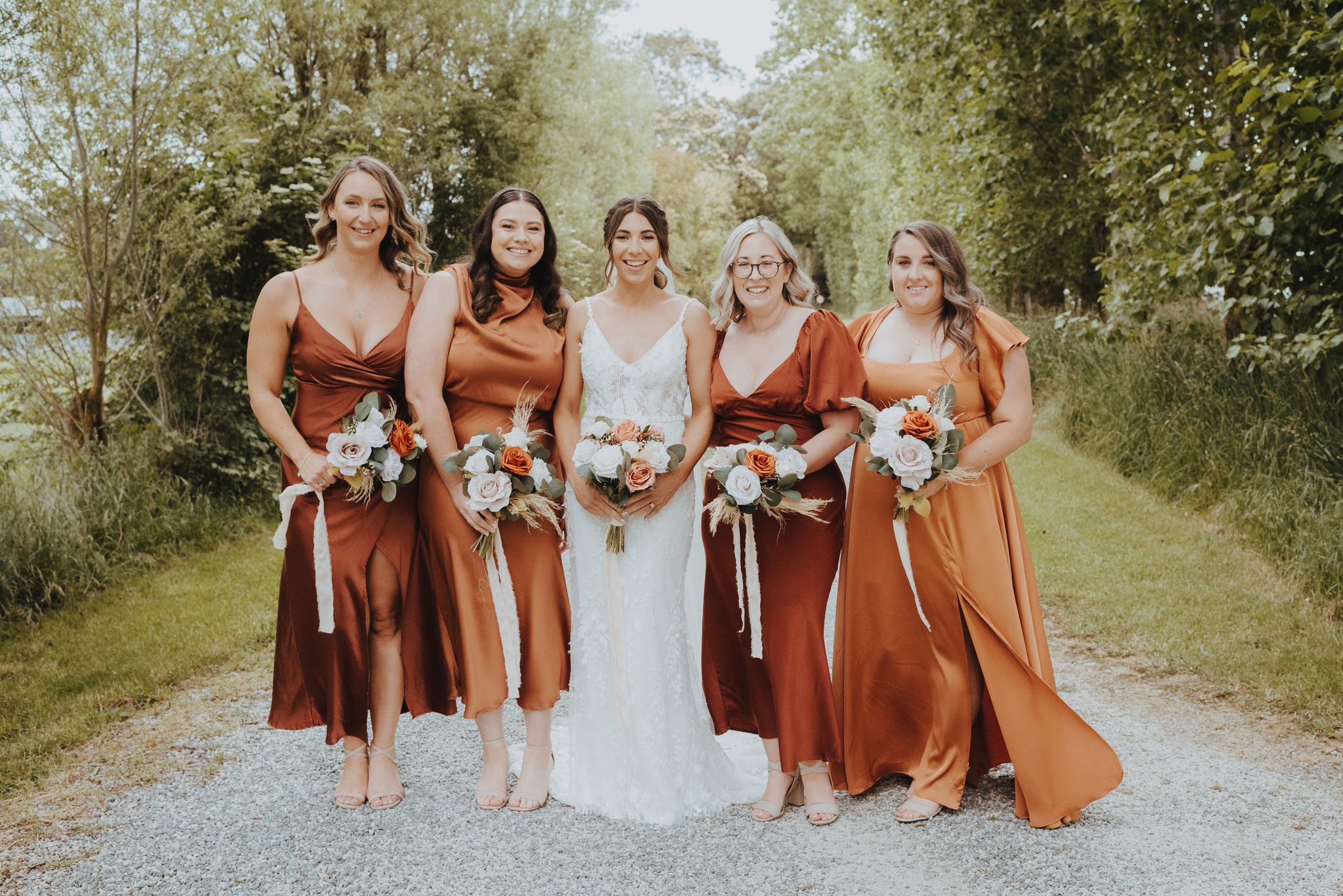 bride and her bridesmaids for photos