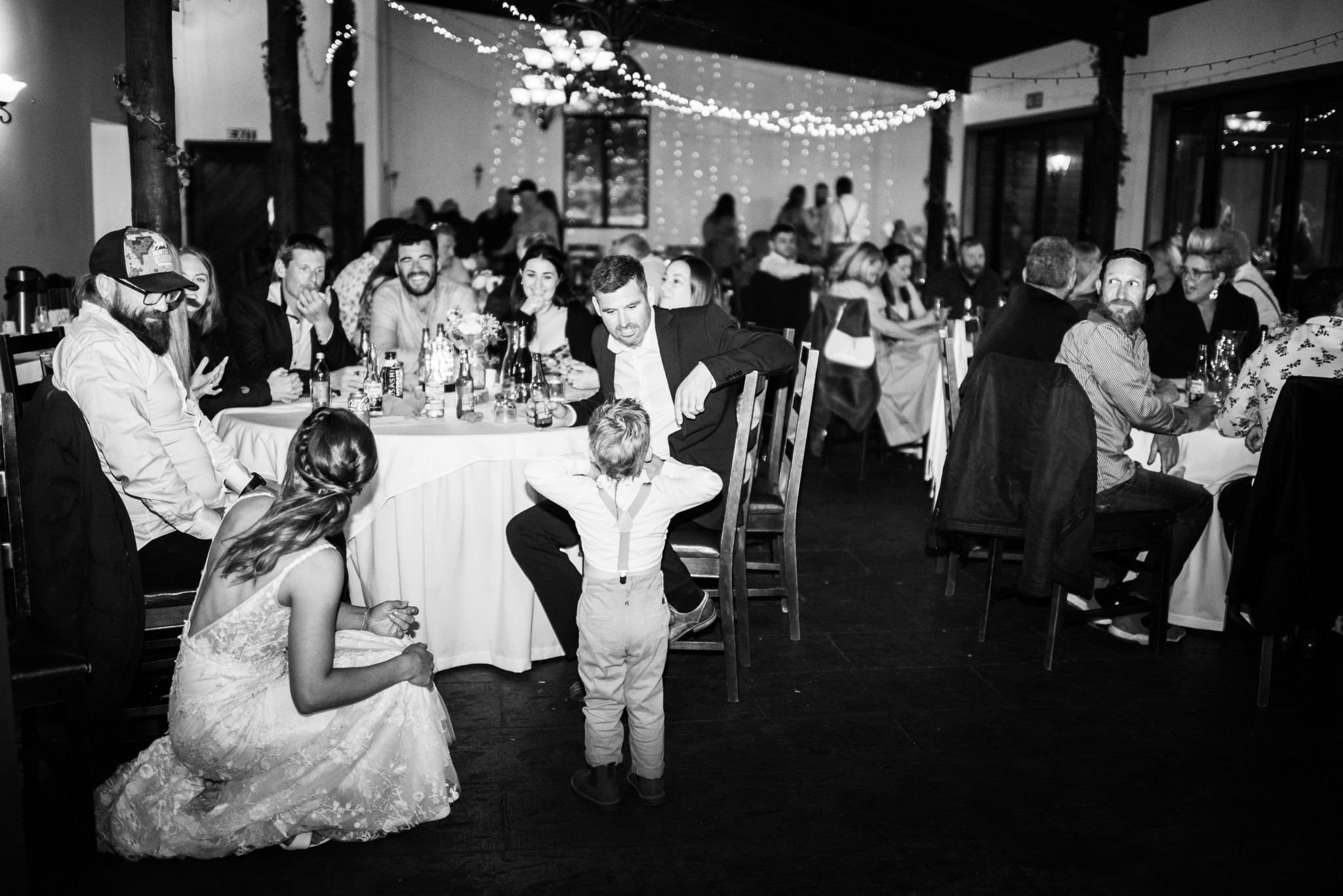 wedding party during the reception