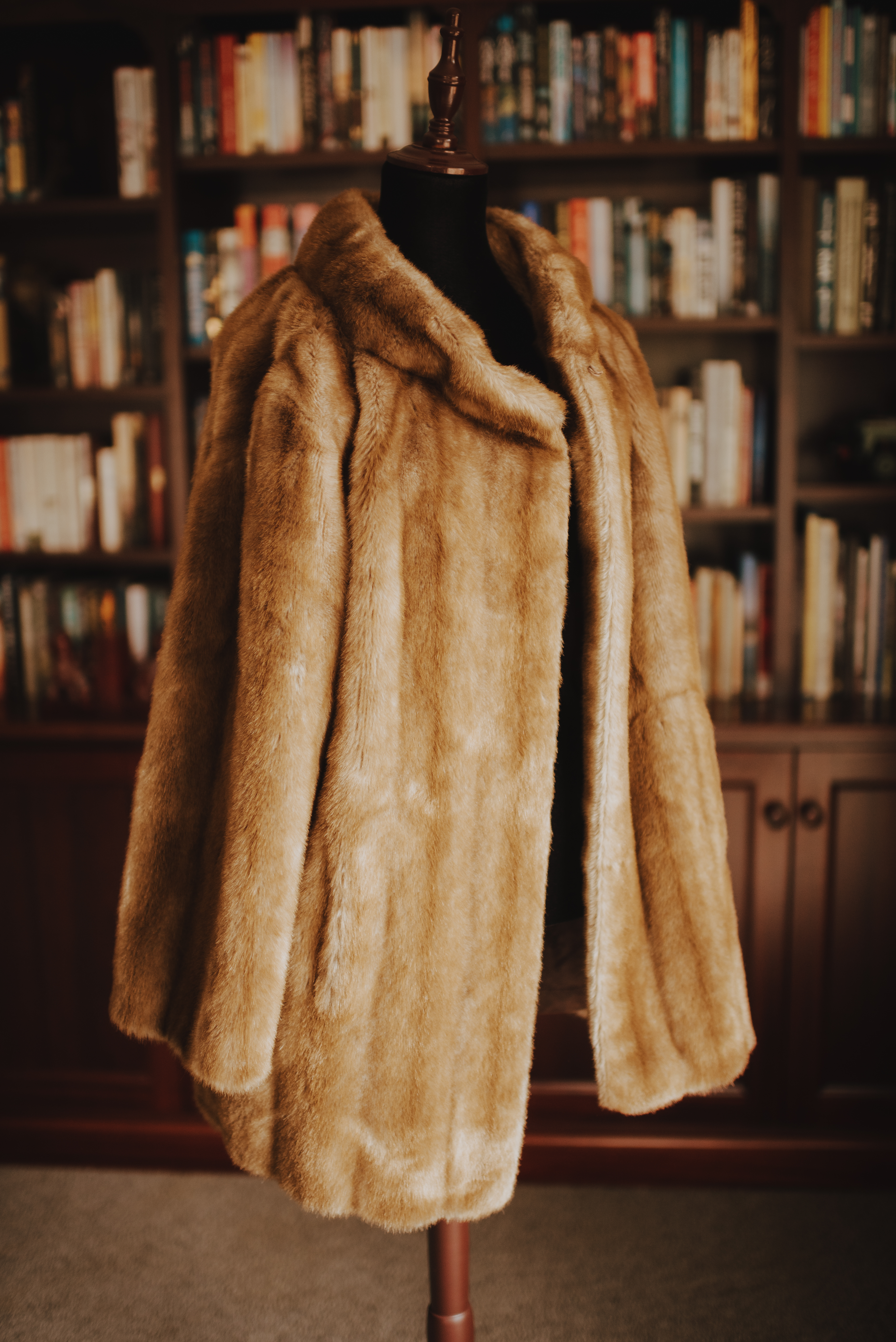 brown faux fur coat for hire