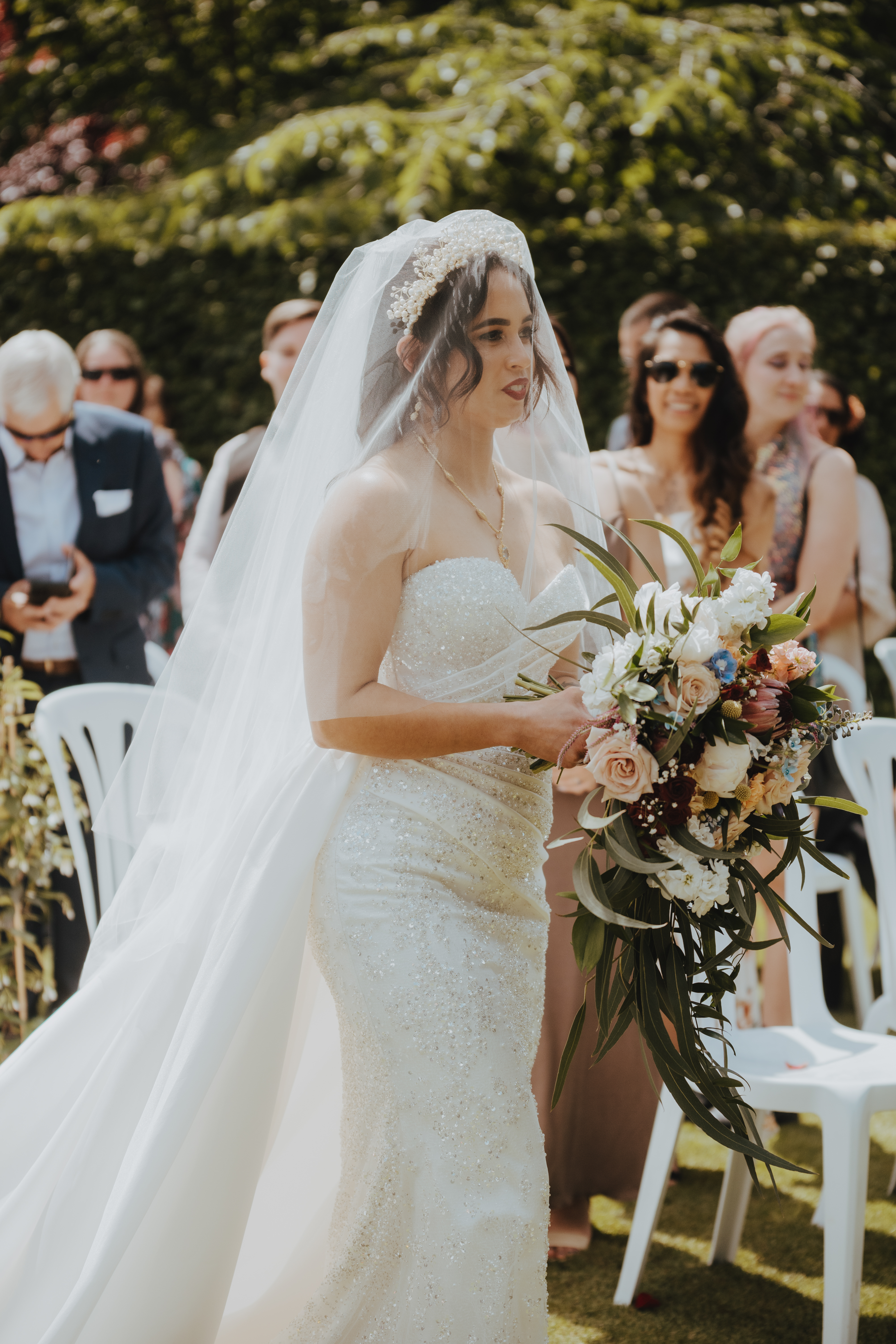 bride walking up the aisle