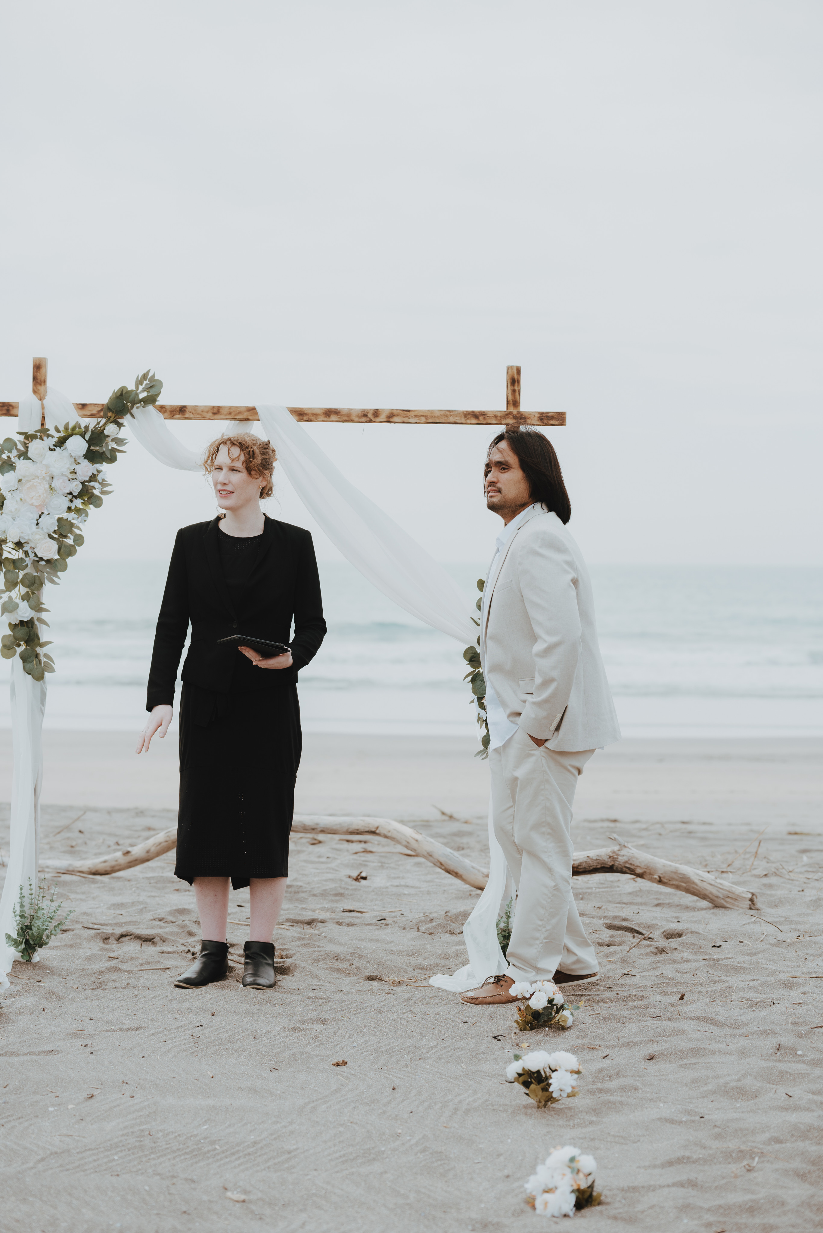 groom waiting on his bride