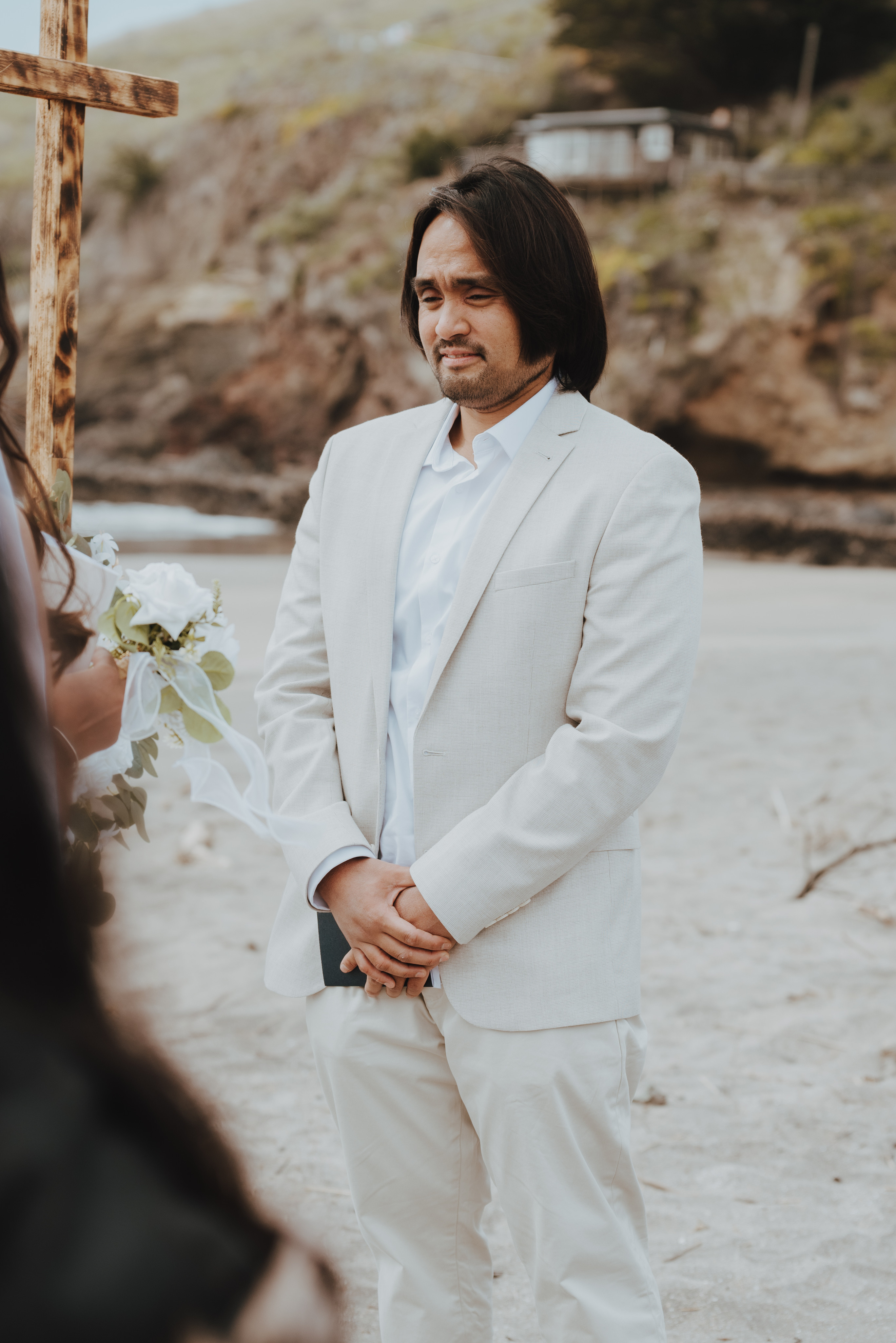groom looking at his bride