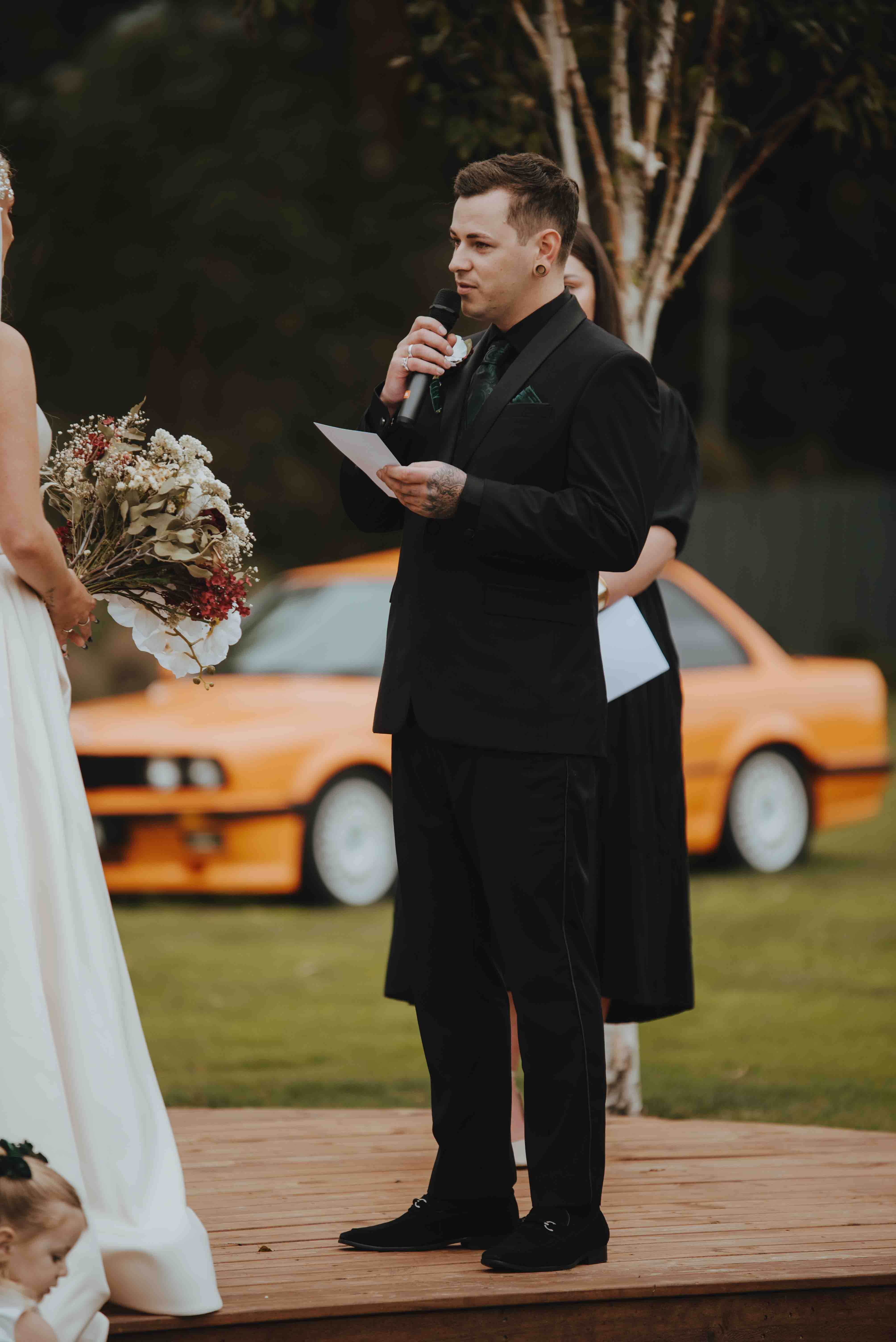 groom saying his vows