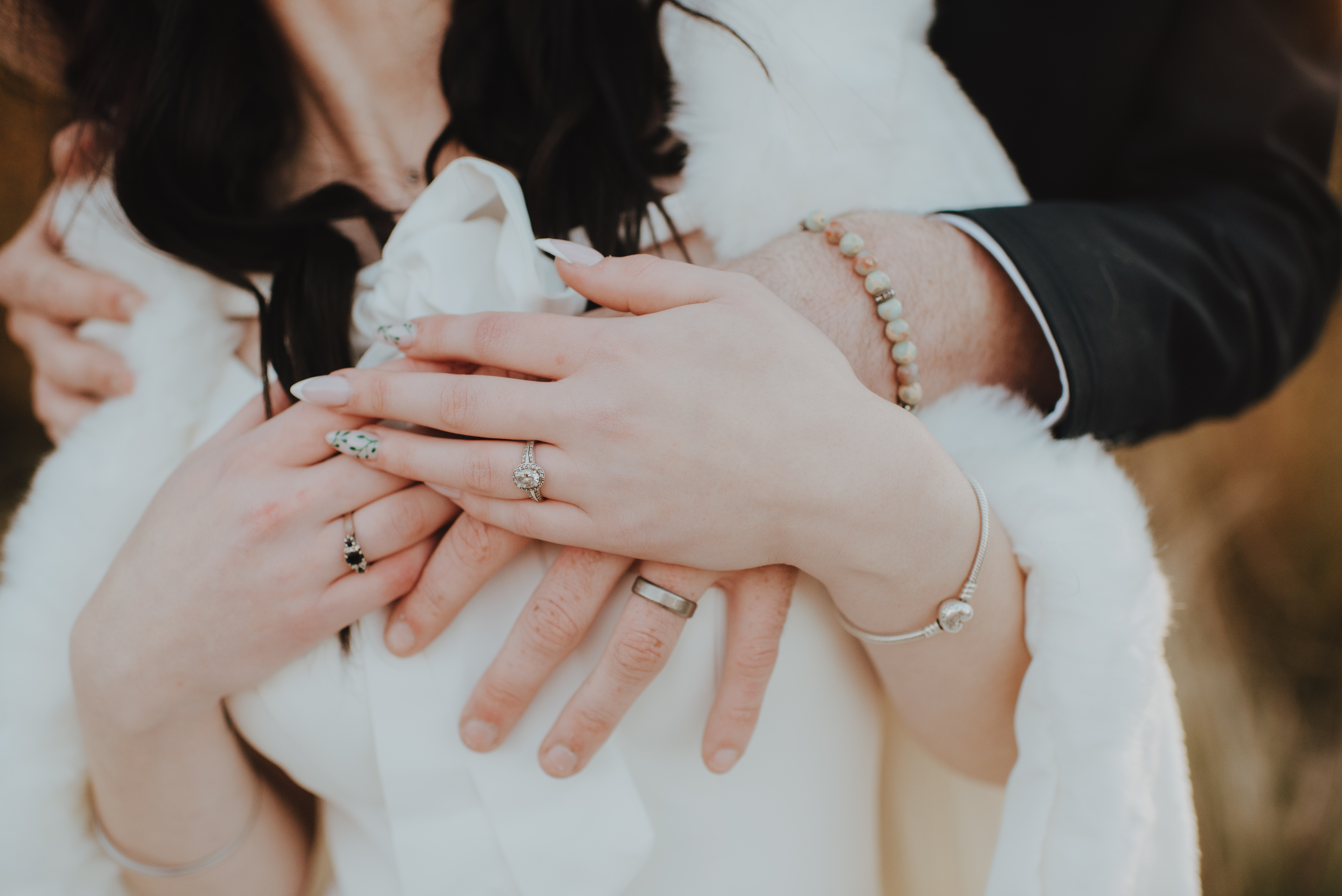 rings on hands close up shot
