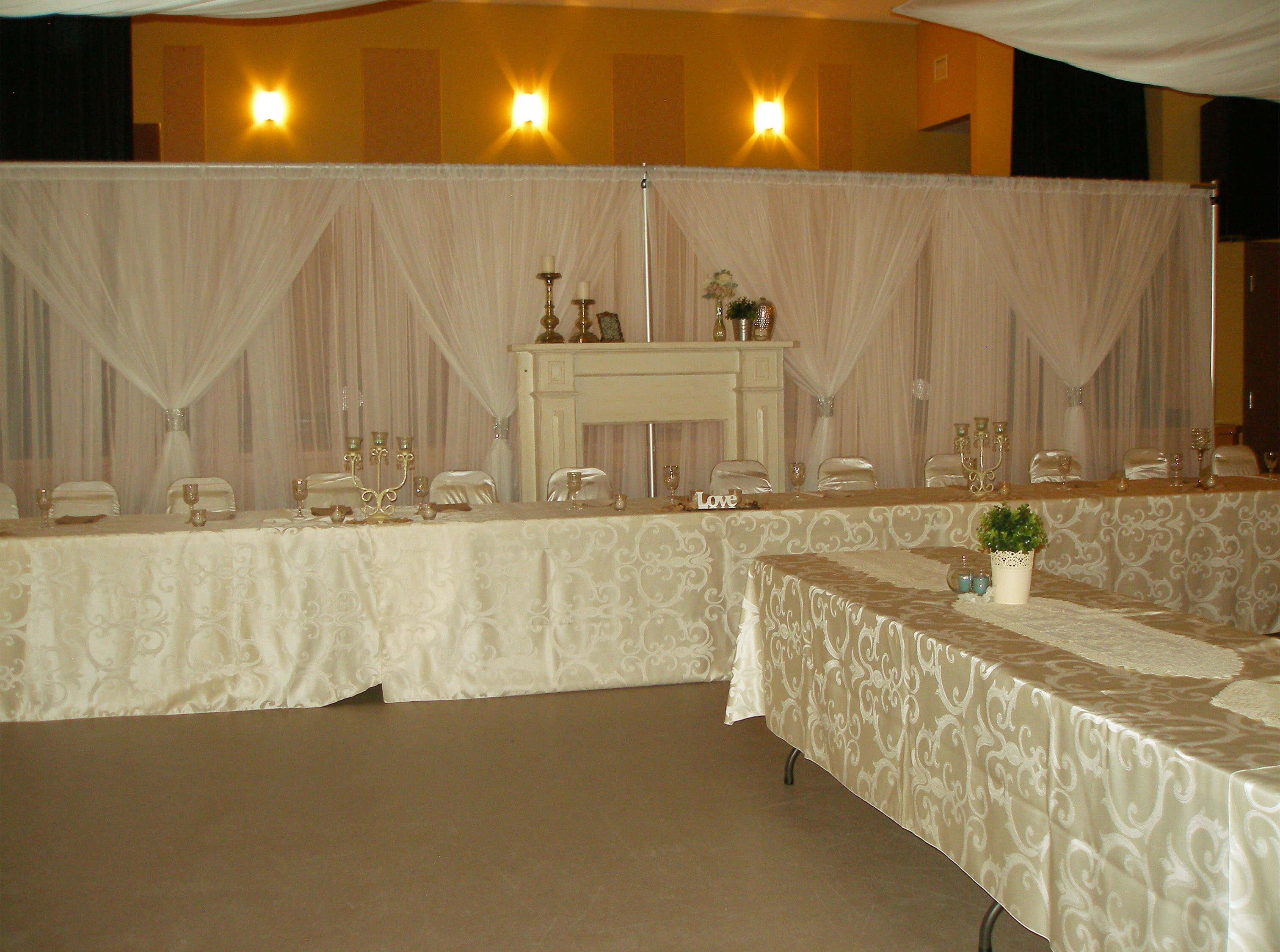 Head Table Decorated for Wedding