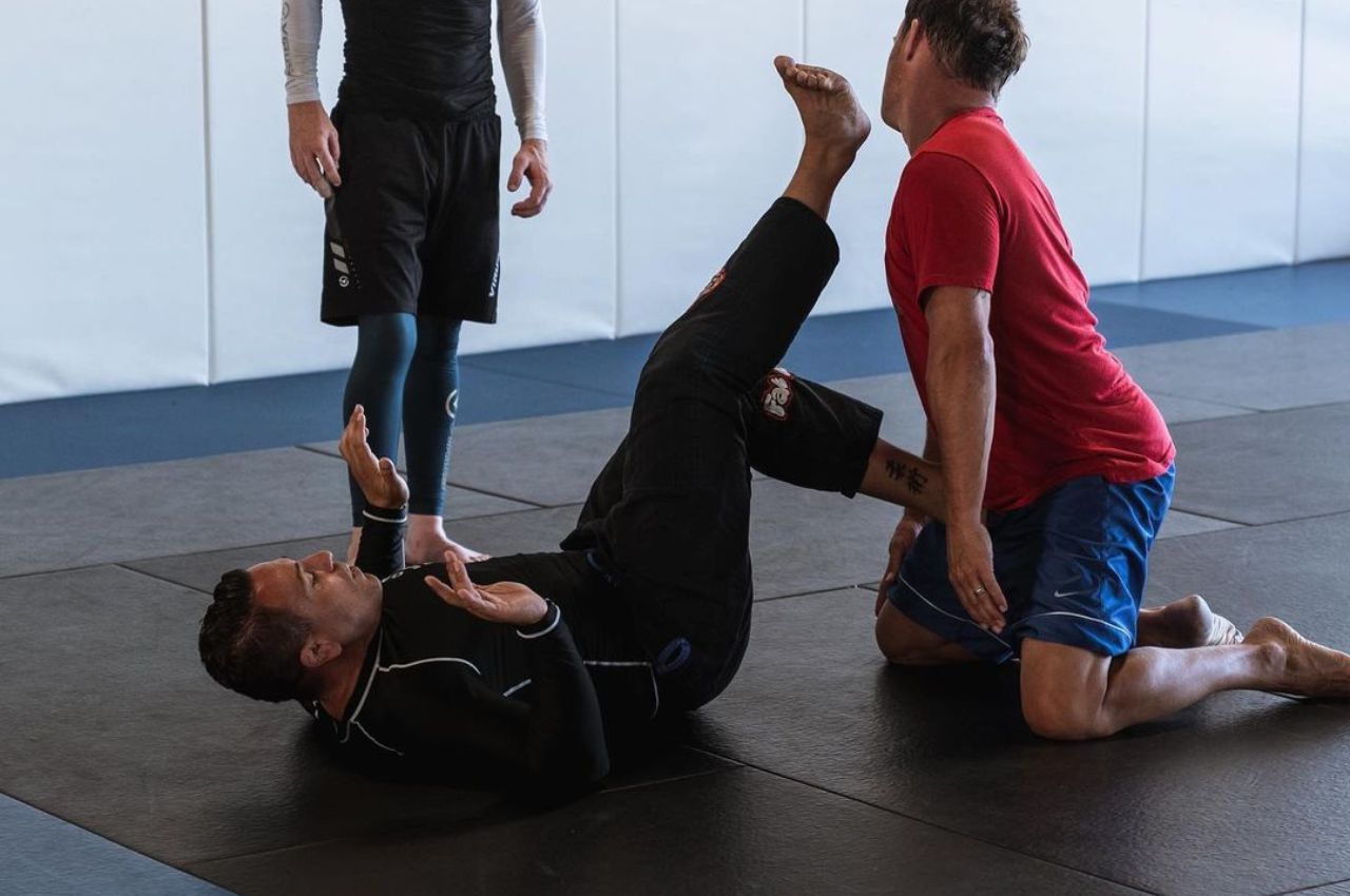 Martial arts instructor with kids