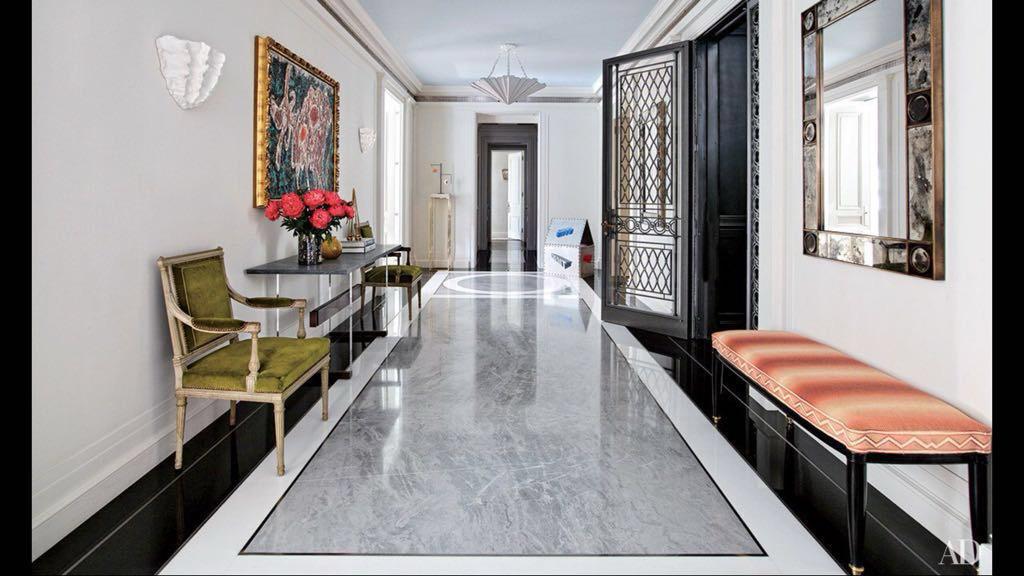 Marble and granite installation in lobby