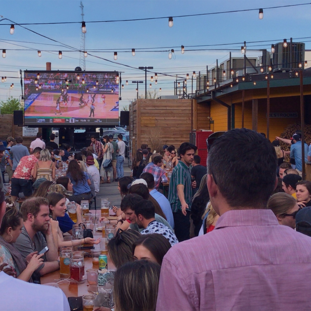 Large LED screen installation for a festival