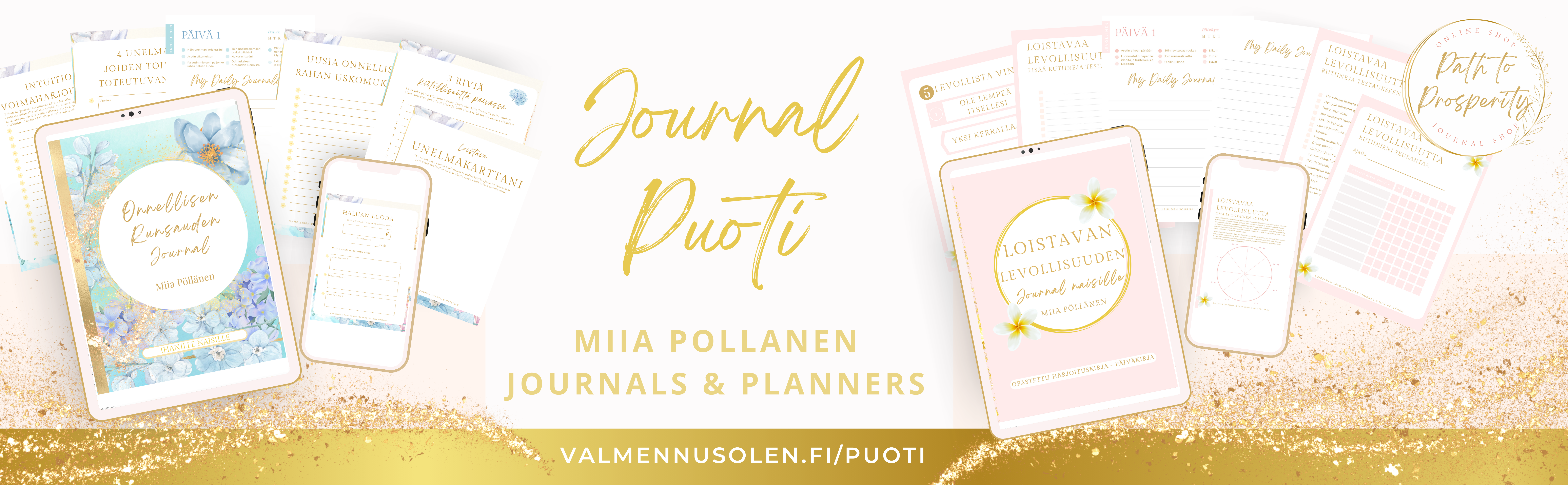 Onnellisen runsauden journal-puoti rahavalmentaja Miia Pöllänen